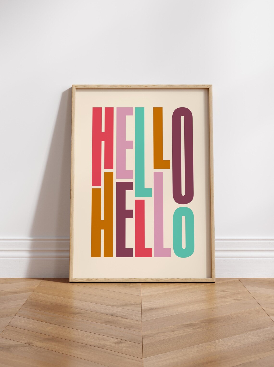 Beatles-Inspired Hello Print, Mid-Century Pop Poster