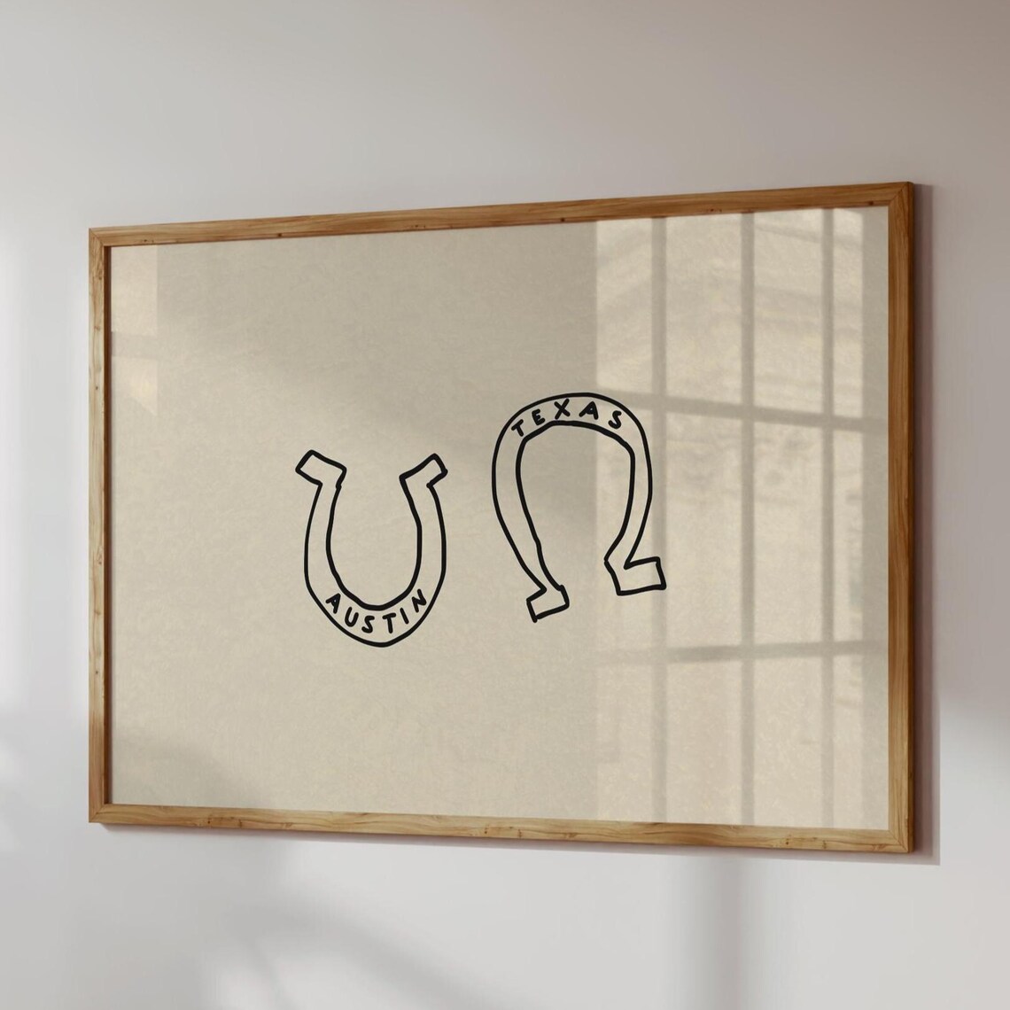 Austin Texas Horseshoe Travel Poster Print