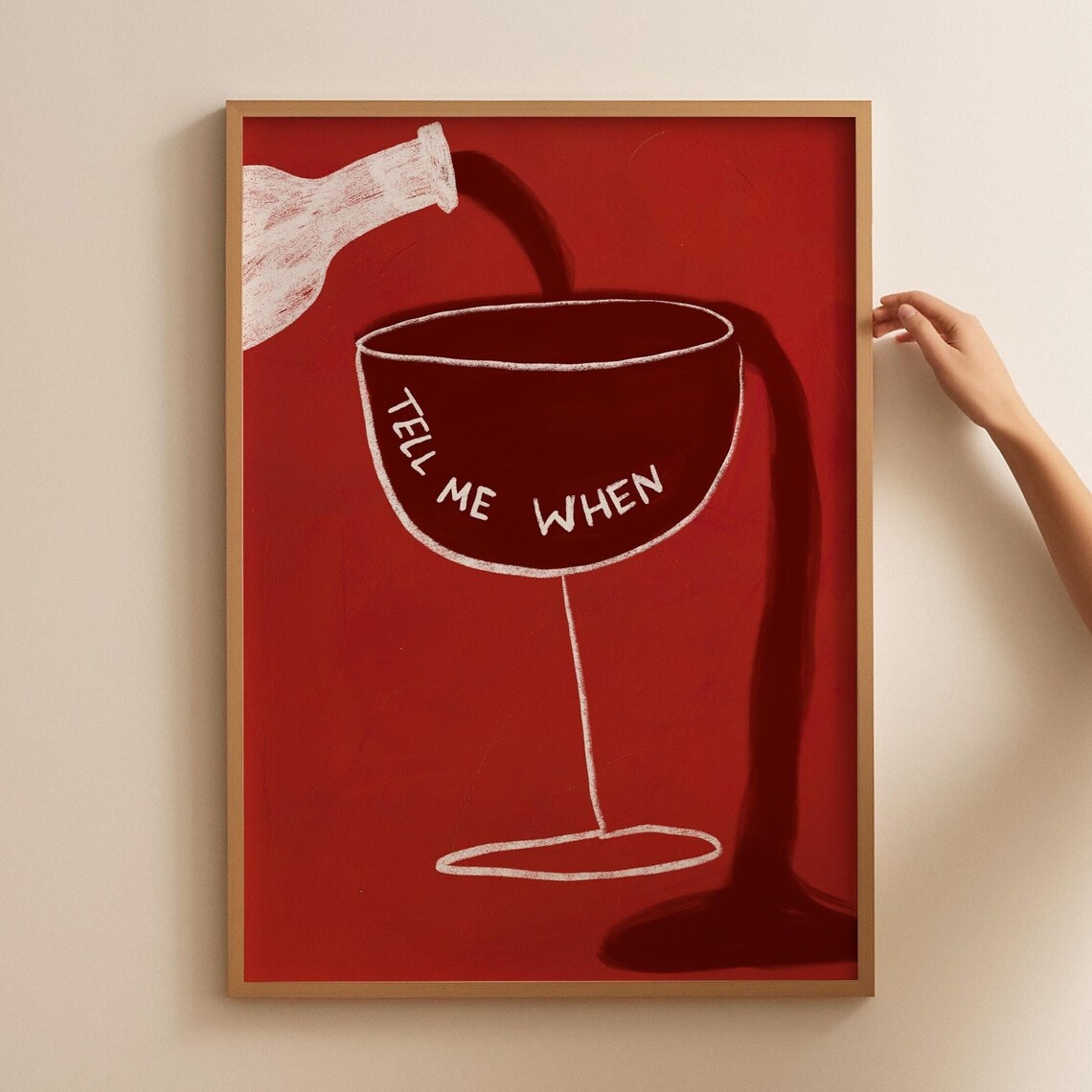 Tell Me When Wine Print, Retro Mid-Century Poster