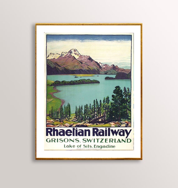 Rhaetian Railway Suisse Vintage Travel Poster Poster Paper Or Print Gift Idea