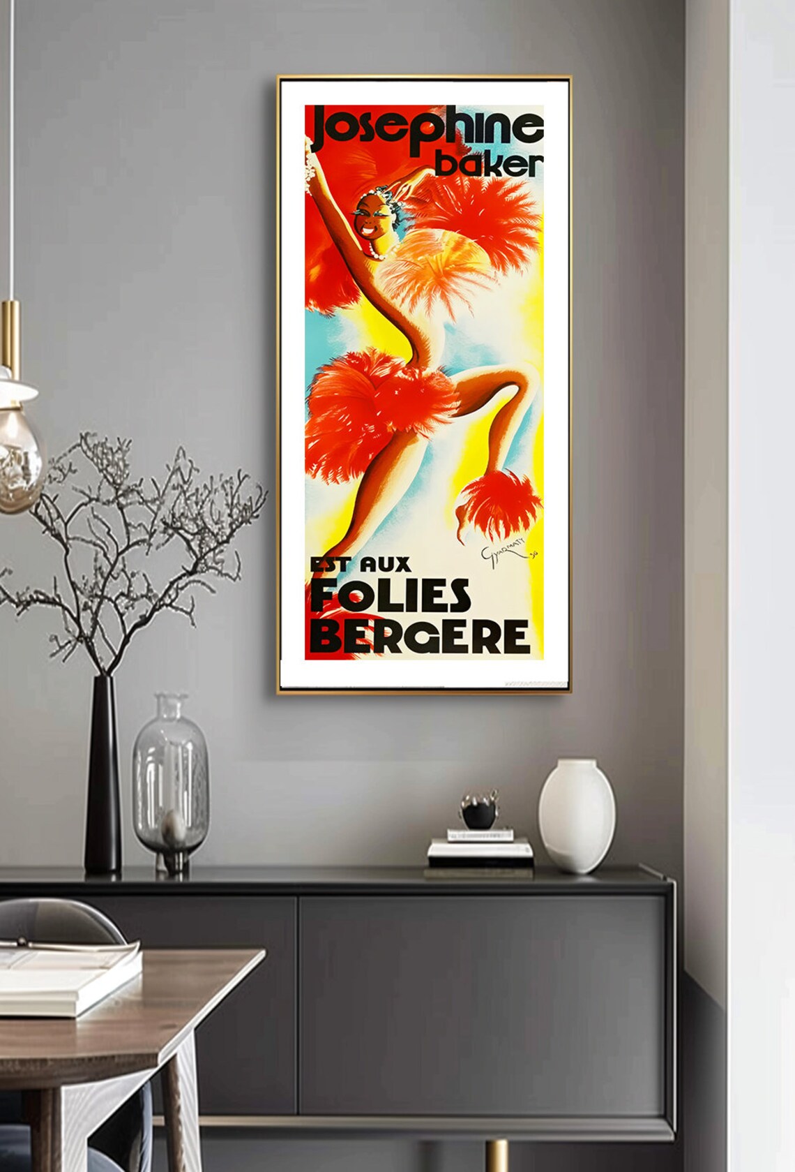 Josephine Baker at Folies Bergere, Vintage Poster - Image 2
