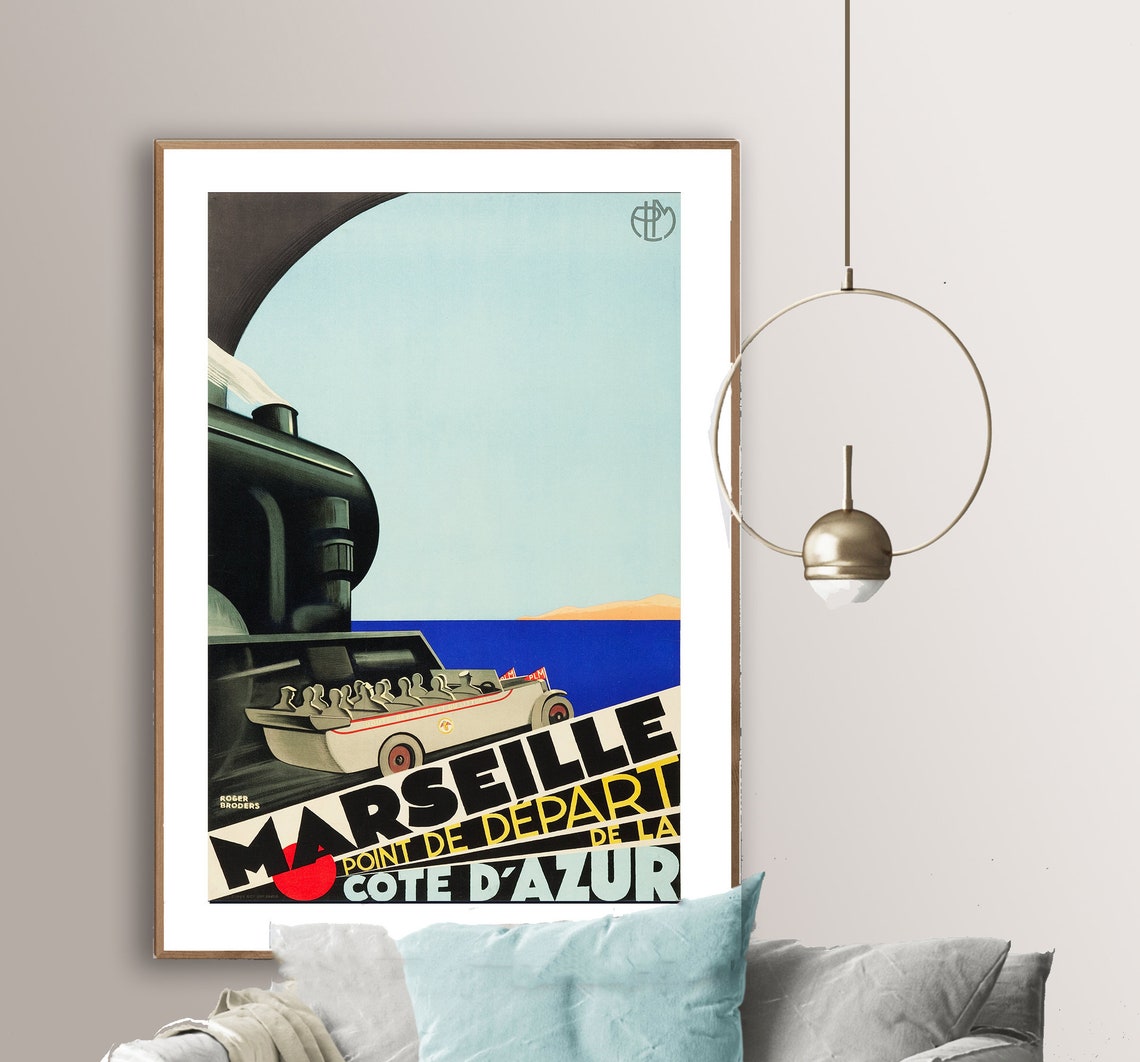 Marseille Point de Depart Cote dAzur PLM Roger Broders Poster