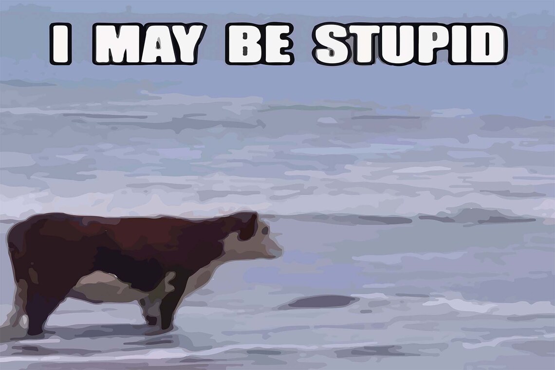 Cow Memes Minimalist Funny Wall Art Print - Image 3