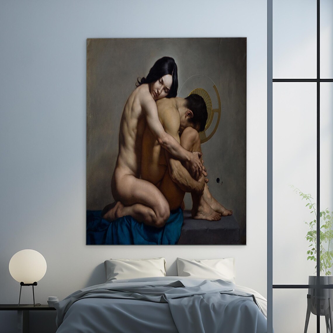 Woman Holding Fallen Saint Dark Gothic Classical Painting Gallery Poster