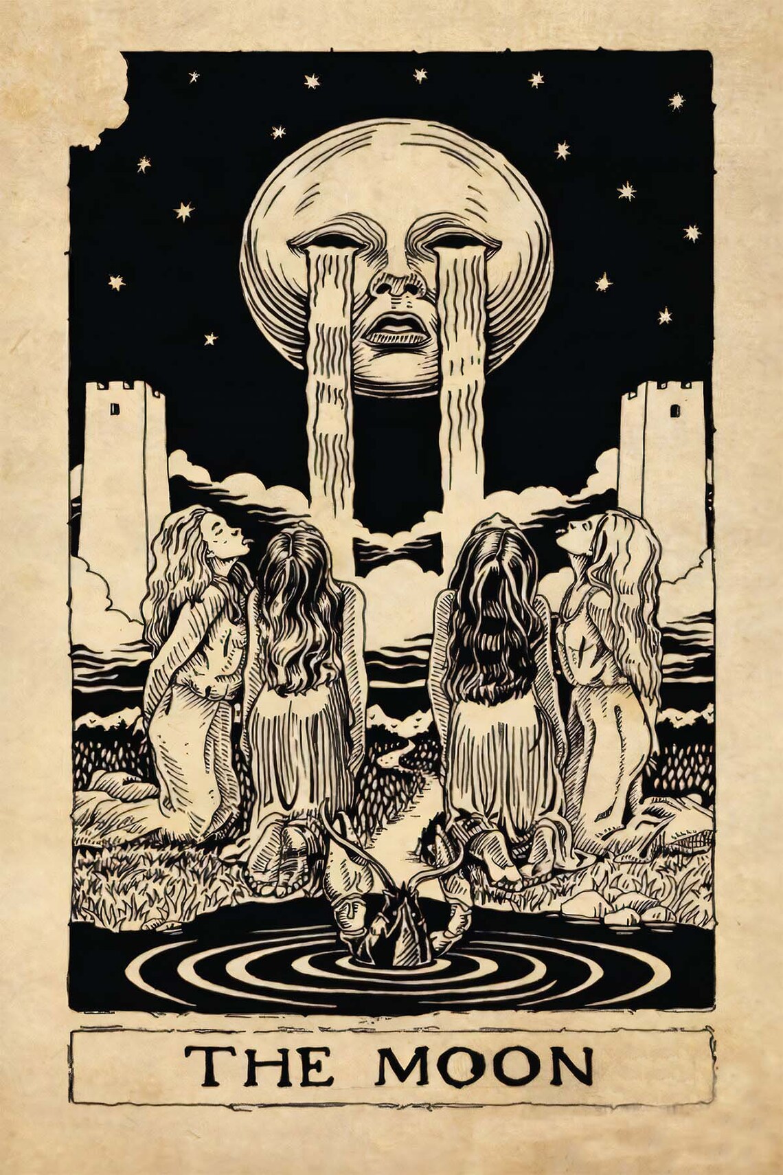 Moon Minimalist Gothic Horror Wall Art Print - Image 3