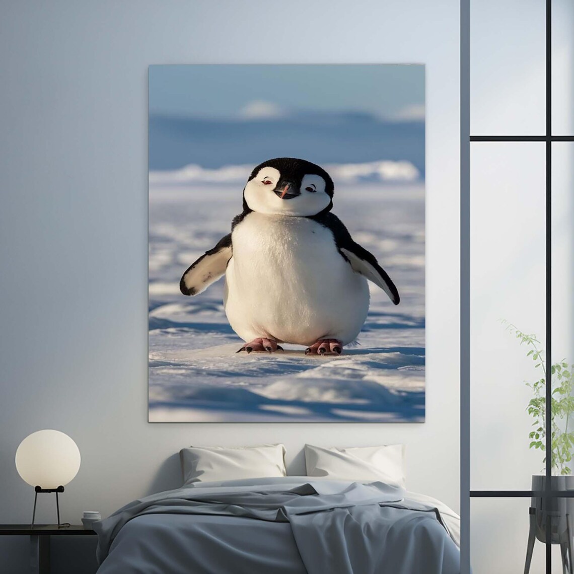 Adelie Penguin Chick Snow Antarctica Cute Wildlife Art Poster - Image 3