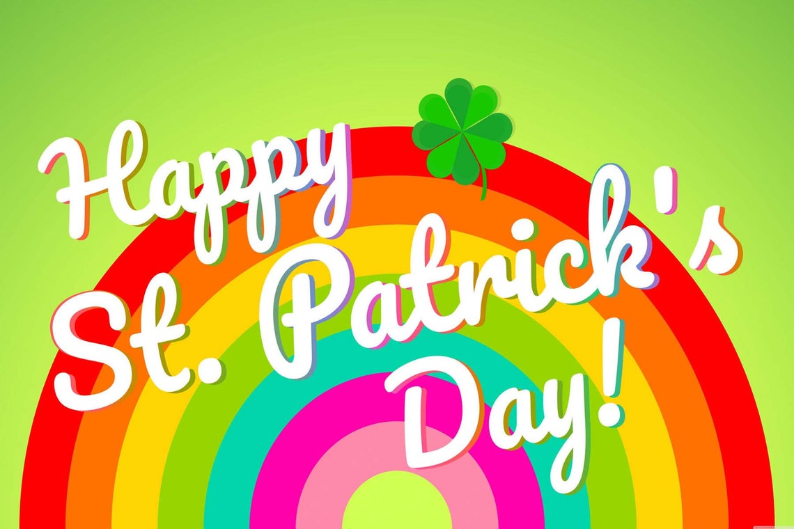 Happy St Patrick's Day Rainbow Clover Holiday Wall Art Poster - Image 3