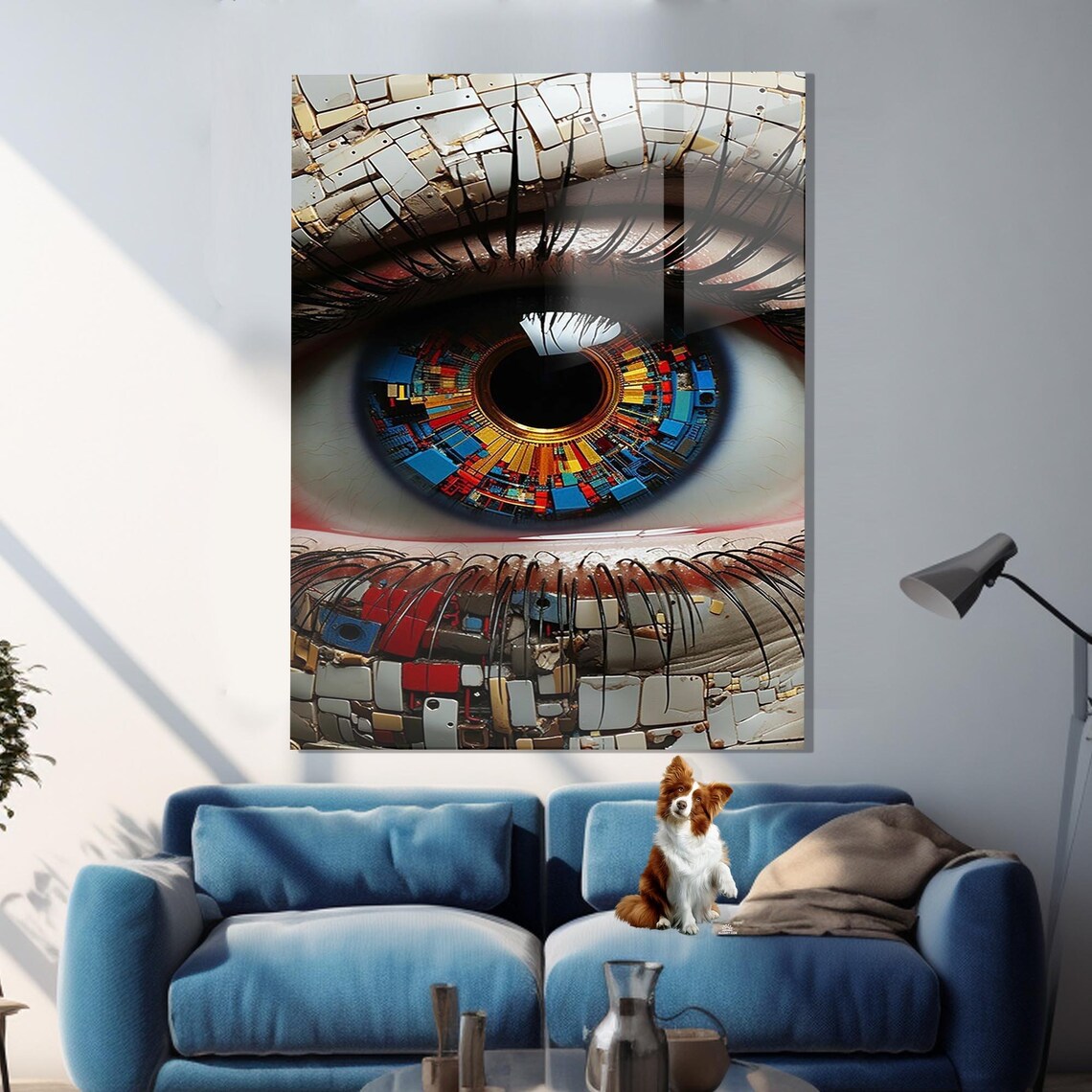Mosaic City Eye Digital Art Colorful Urban Iris Portrait Poster - Image 2