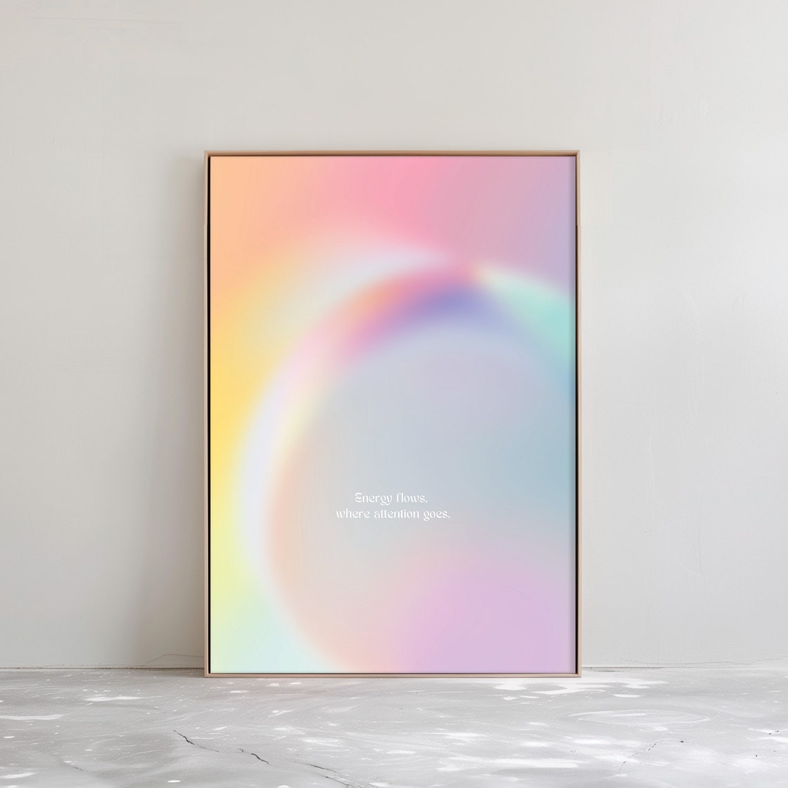 Aura Gradient Energy Flows Where Attention Goes Quote Poster
