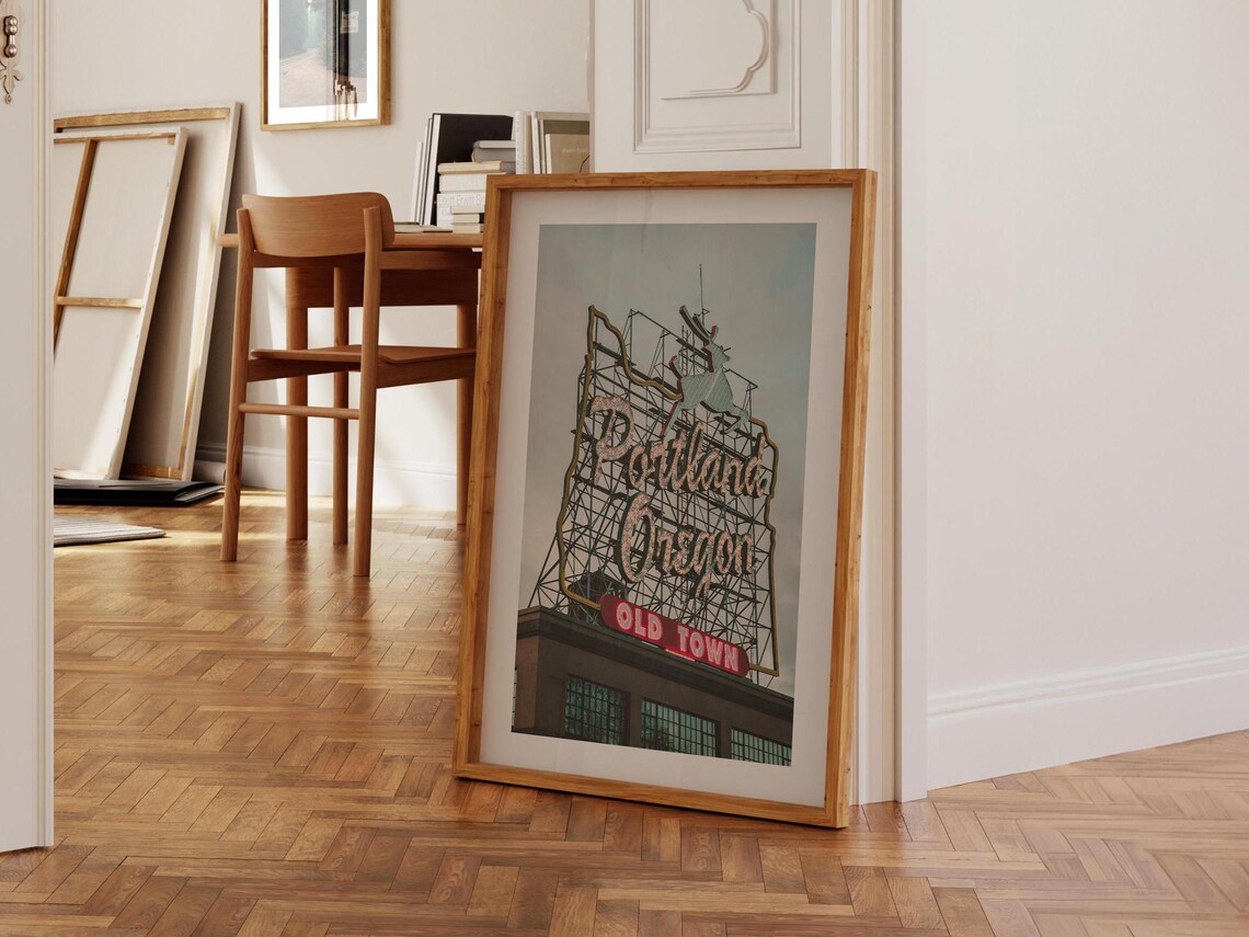 Portland Oregon Travel Poster, Rustic Wall Art - Image 3