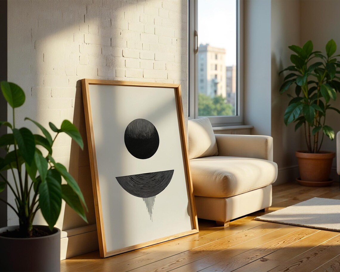 Abstract Black And White Shapes Art Print - Image 5