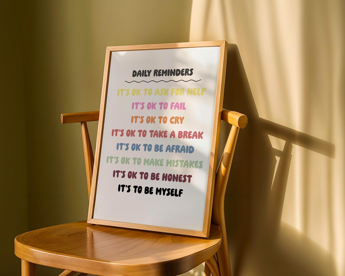 Daily Reminders Colorful Affirmations Poster for Mental Health Decor - Image 6
