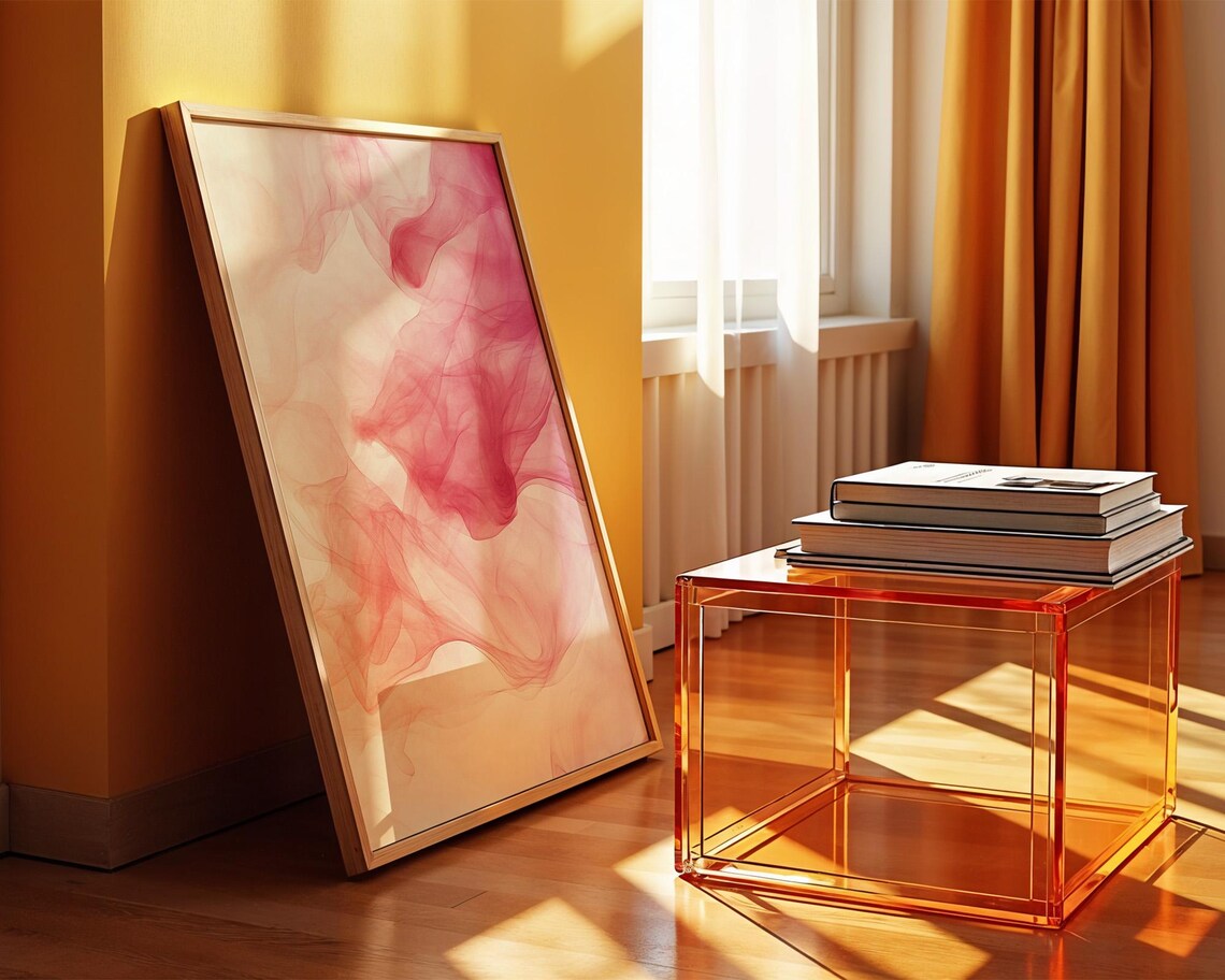 Pink And Peach Mist Flow, Home Kitchen Office Decor - Image 5