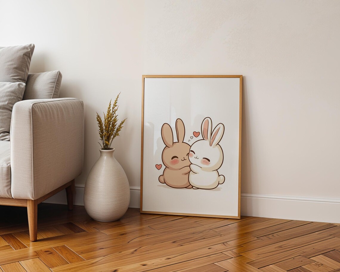 Cute Rabbit Couple, Home and Room Decor - Image 5
