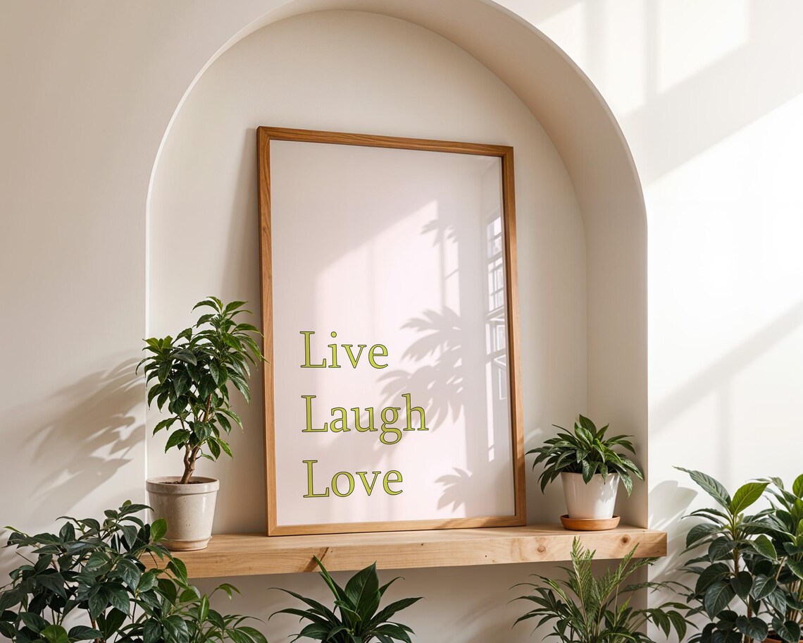 Live Laugh Love Gold Serif Inspirational Quote Poster for Home Decor - Image 5