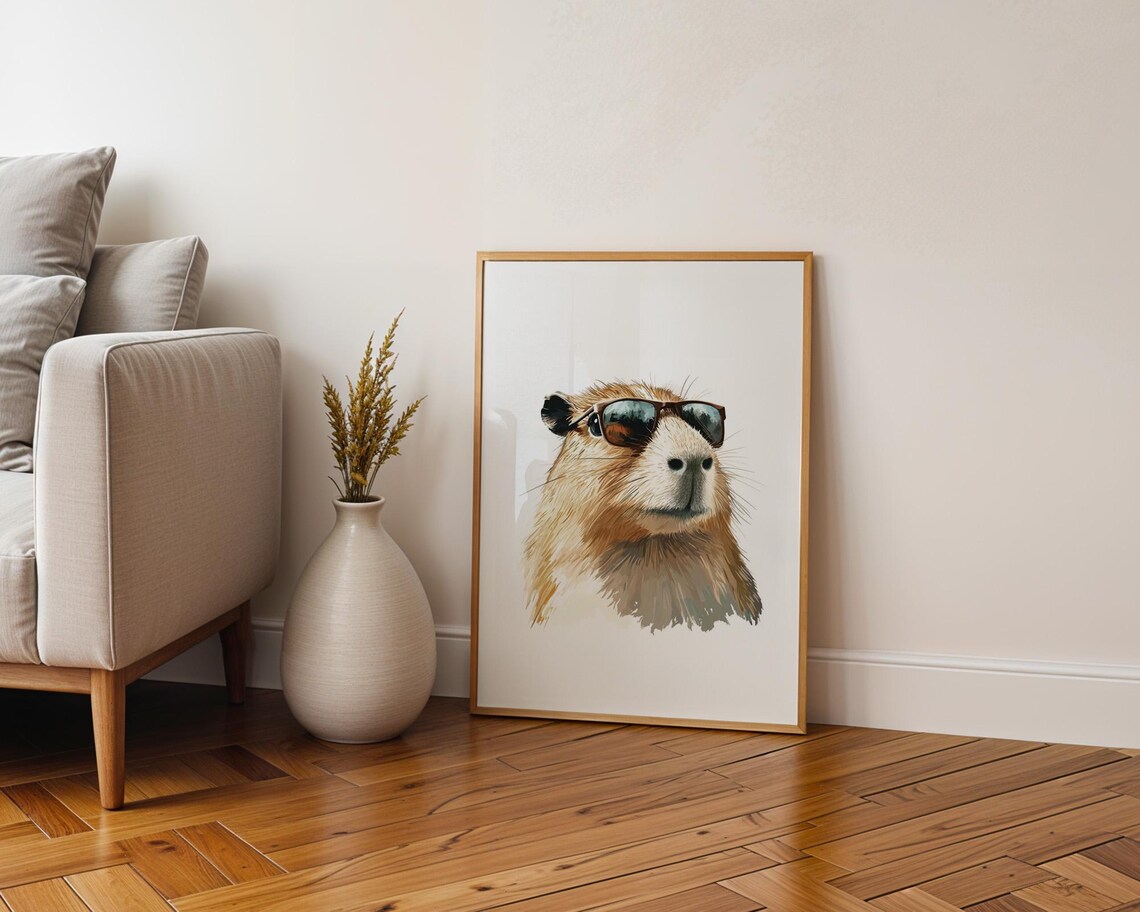 Capybara Wearing Glasses, Home Office Decor - Image 3