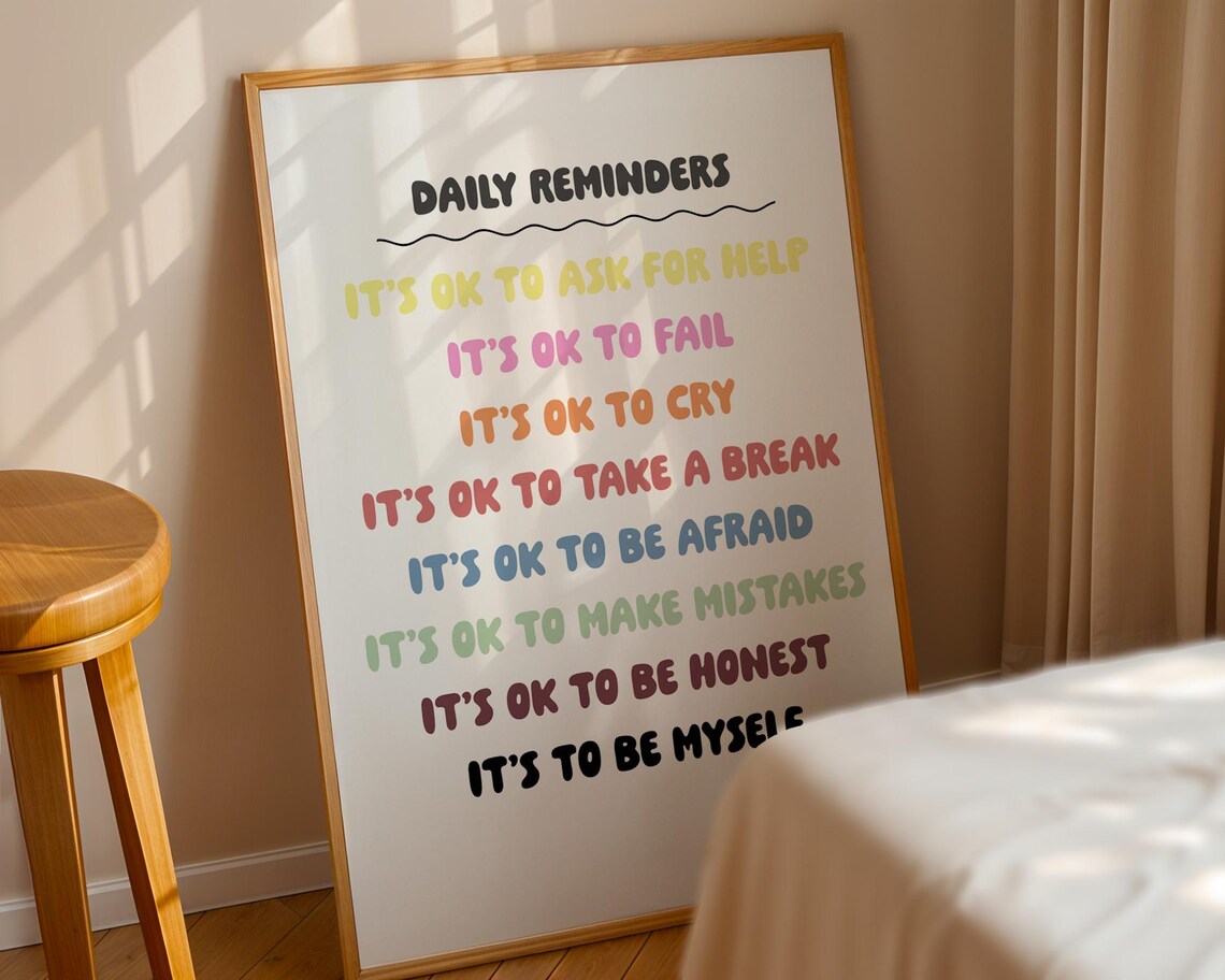 Daily Reminders Colorful Affirmations Poster for Mental Health Decor - Image 4