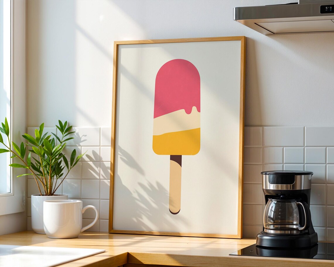 Ice Popsicle Minimalist Kitchen Decor Poster