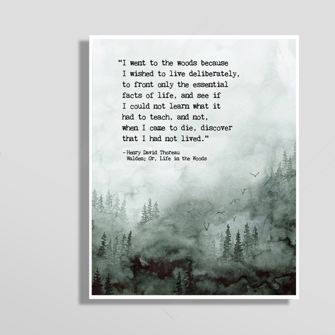 Henry David Thoreau Quote, Walden Nature Print