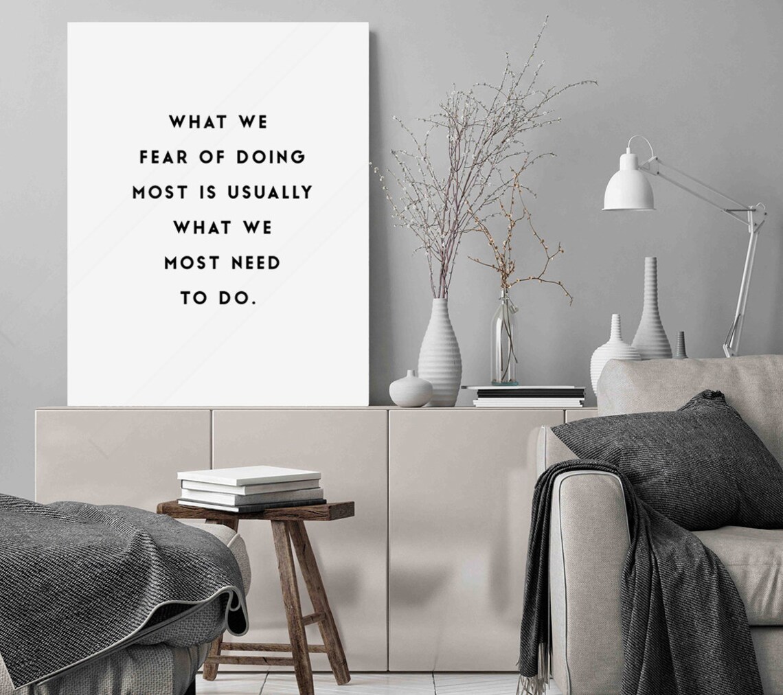 What We Fear Of Doing Most Motivational Minimalist Quote Print - Image 3