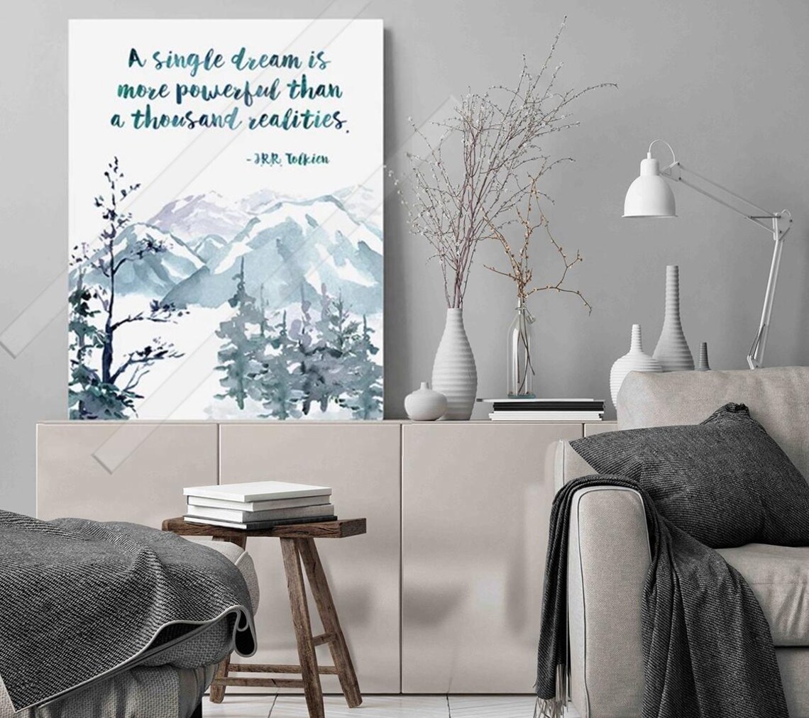 A Single Dream Is More Powerful Quote, Watercolor Art Print - Image 3