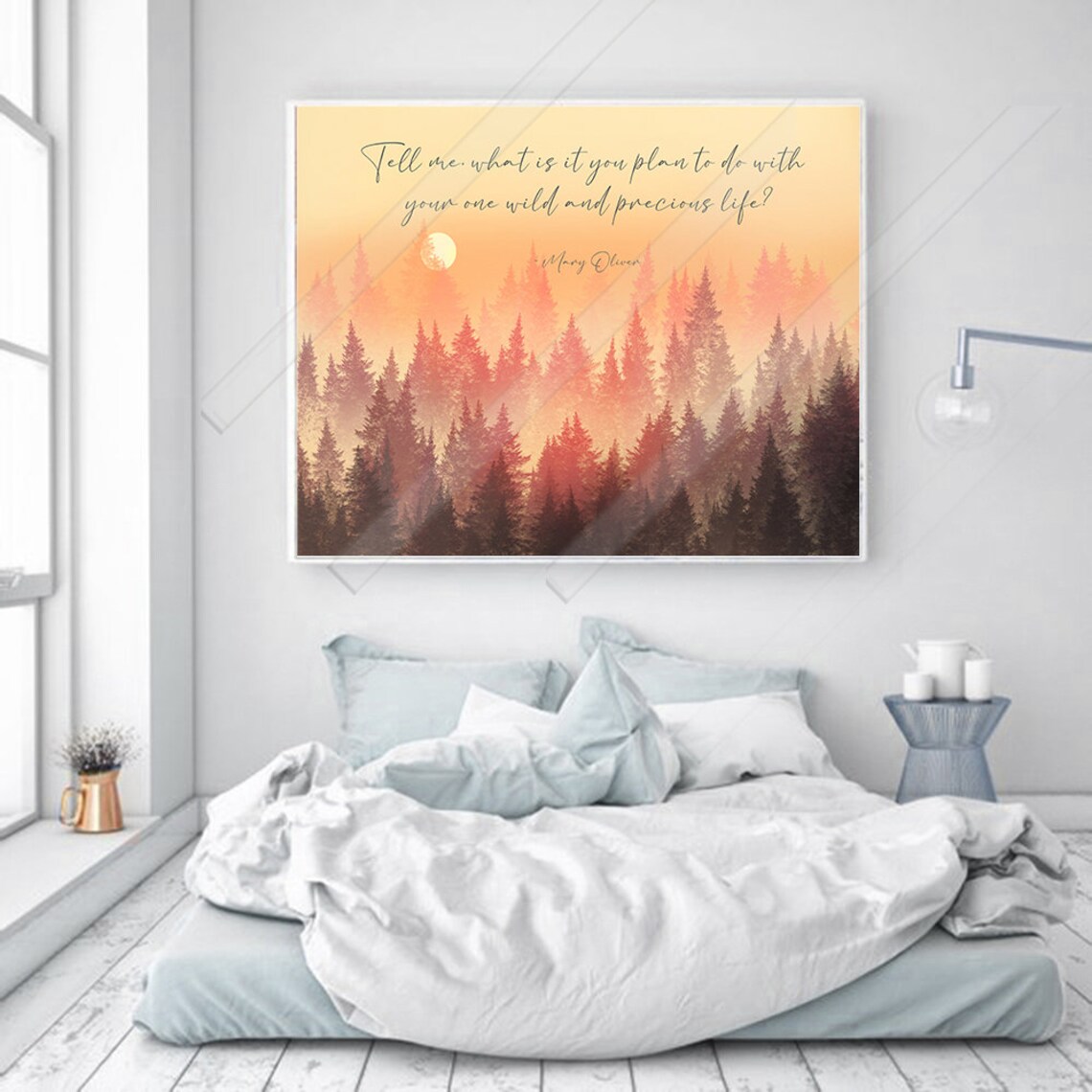 Mary Oliver Wild And Precious Life Quote Print - Image 3