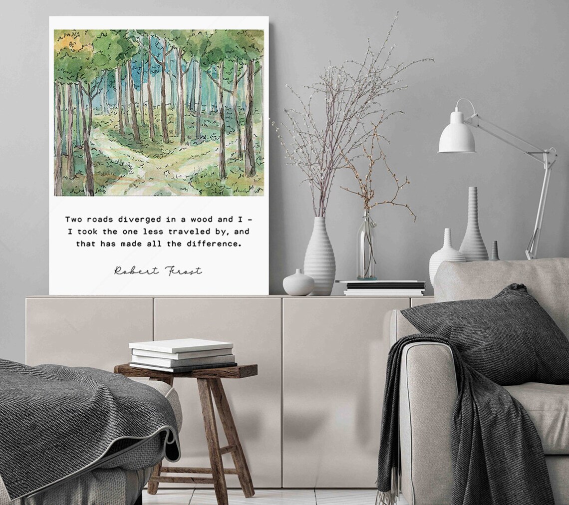 Robert Frost Quote Art Print, Housewarming Gift - Image 3