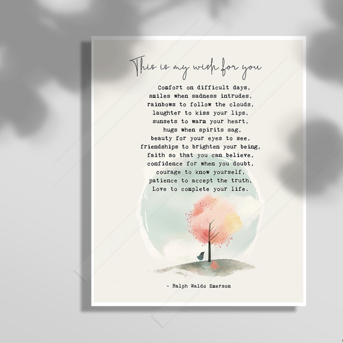 This Is My Wish For You, Ralph Waldo Emerson Art Print