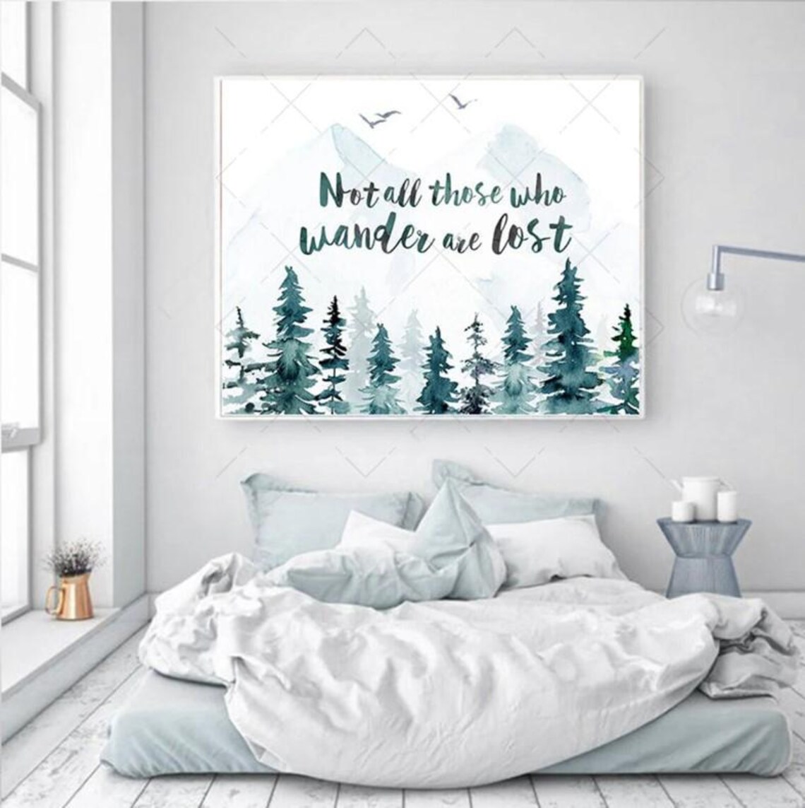 Not All Those Who Wander Are Lost, Watercolor Quote Art Print - Image 3