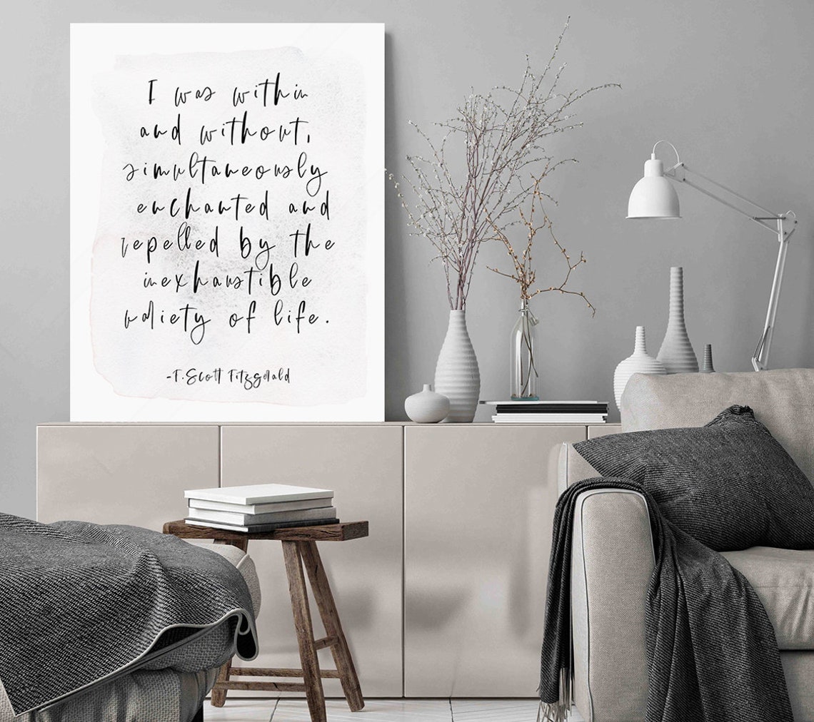 F Scott Fitzgerald Within And Without Script Quote Wall Art Poster - Image 3