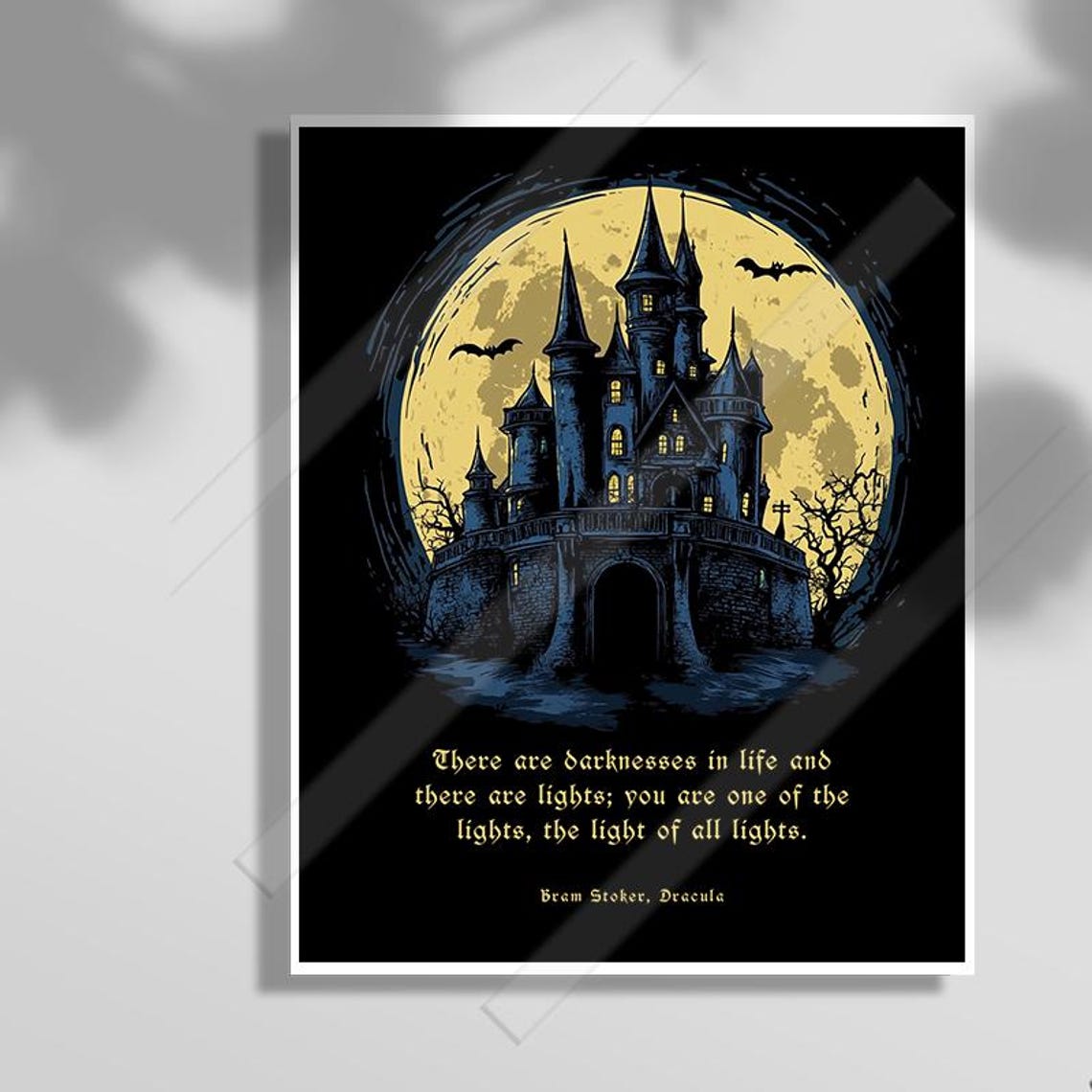 Bram Stoker Dracula There Are Darknesses Gothic Castle Quote Poster