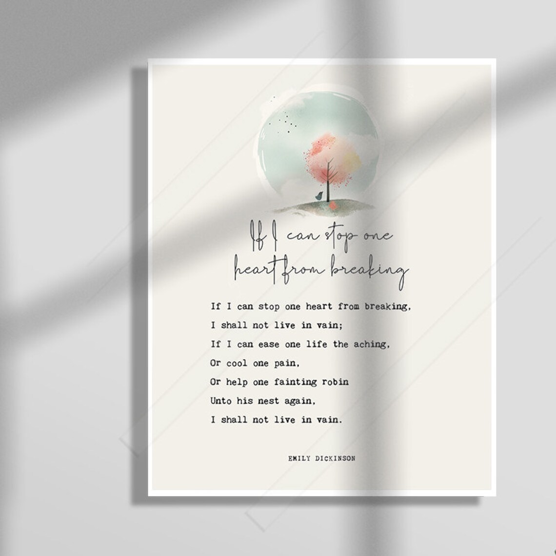 Emily Dickinson Literary Art Print, Love and Kindness