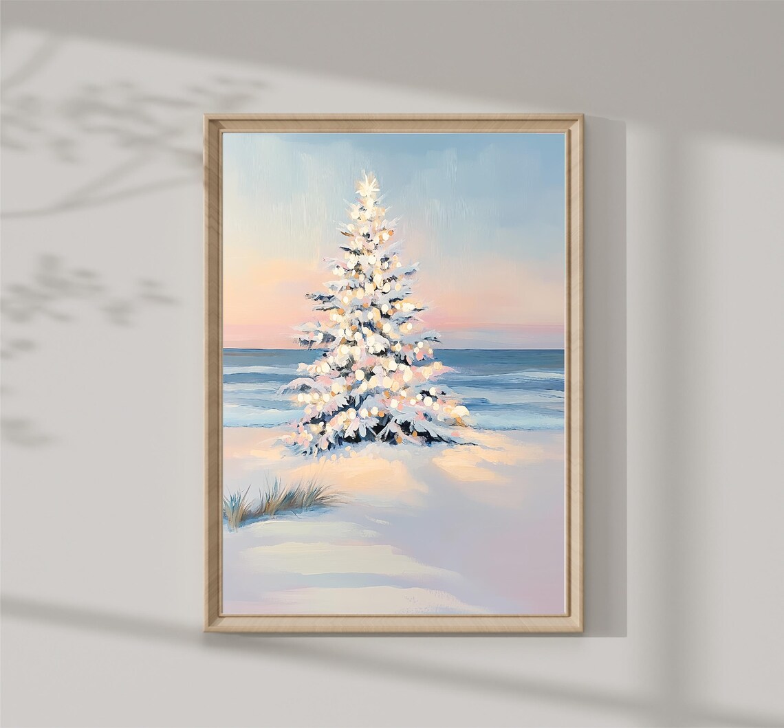 Christmas Tree Painting, Christmas Home Decor Art Print