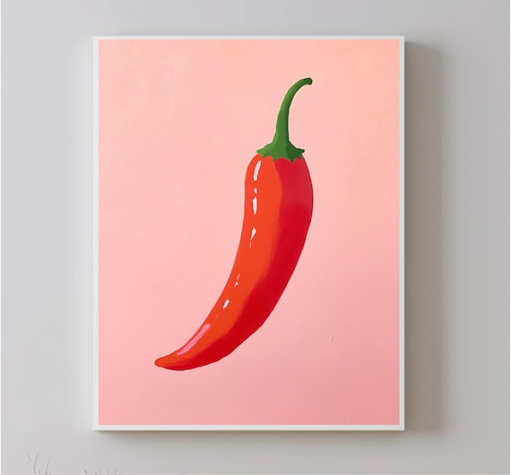 Hot Pepper Art Vegetable Wall Print Vegetable Poster Cozy Art For The Kitchen Home Decorating Gift