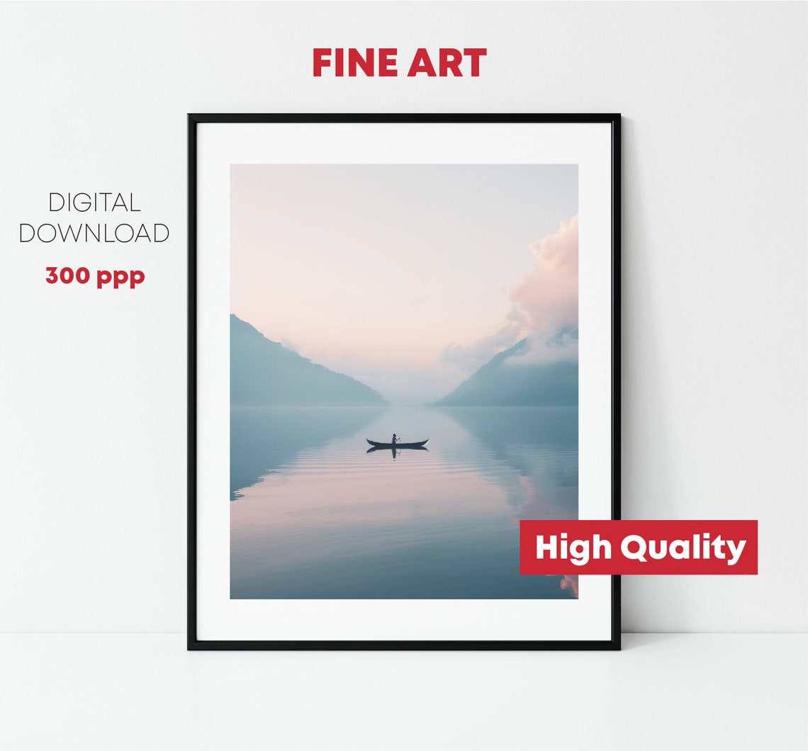 Lake Landscape Photography With Canoe - Image 2