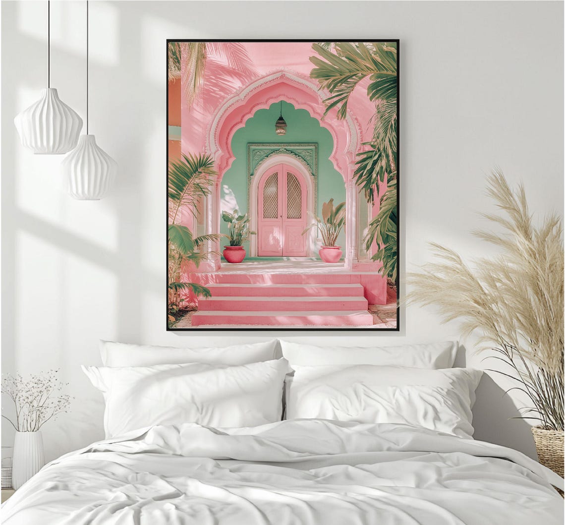 Indian Decor Door Travel Photography Jaipur Illustration Jaipur Poster Jaipur Poster India Travel Poster Bedroom Decor In Trend - Image 4