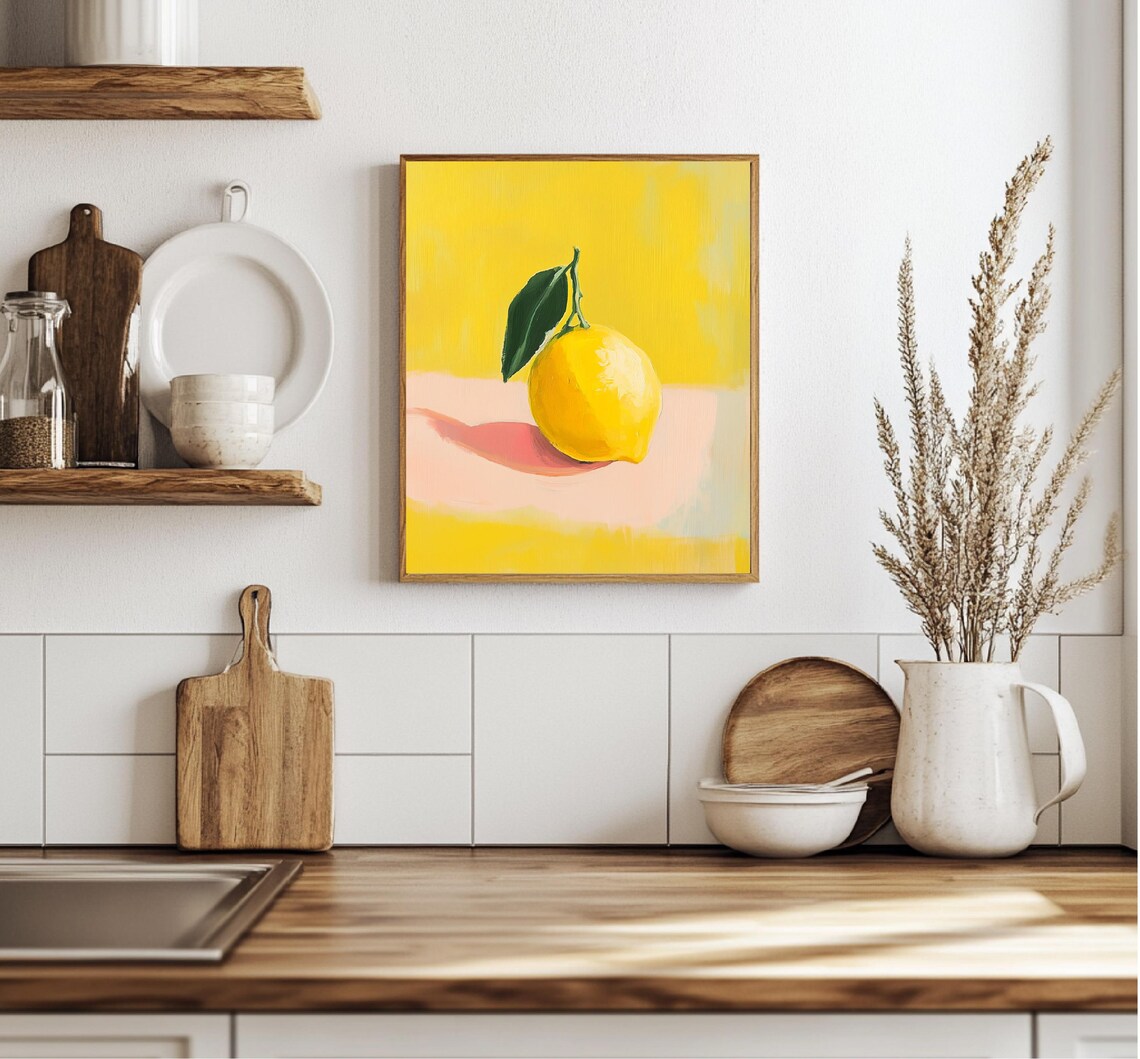 Lemon Art, Kitchen Wall Art Print - Image 3