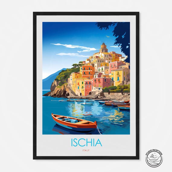Ischia Travel Poster, Italy Wall Art Print
