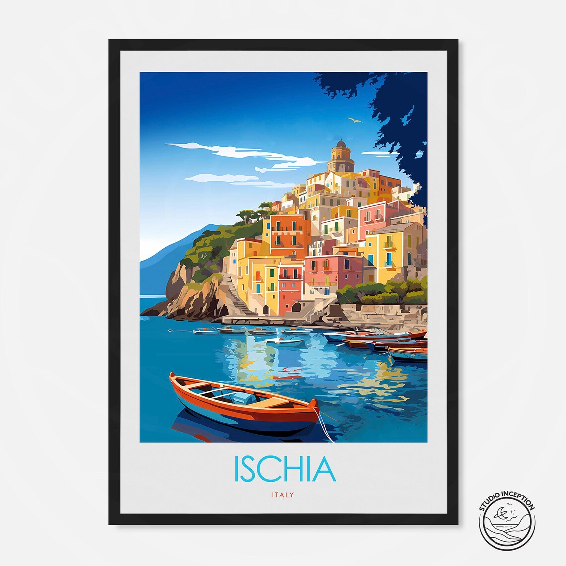Ischia Travel Poster, Italy Wall Art Print