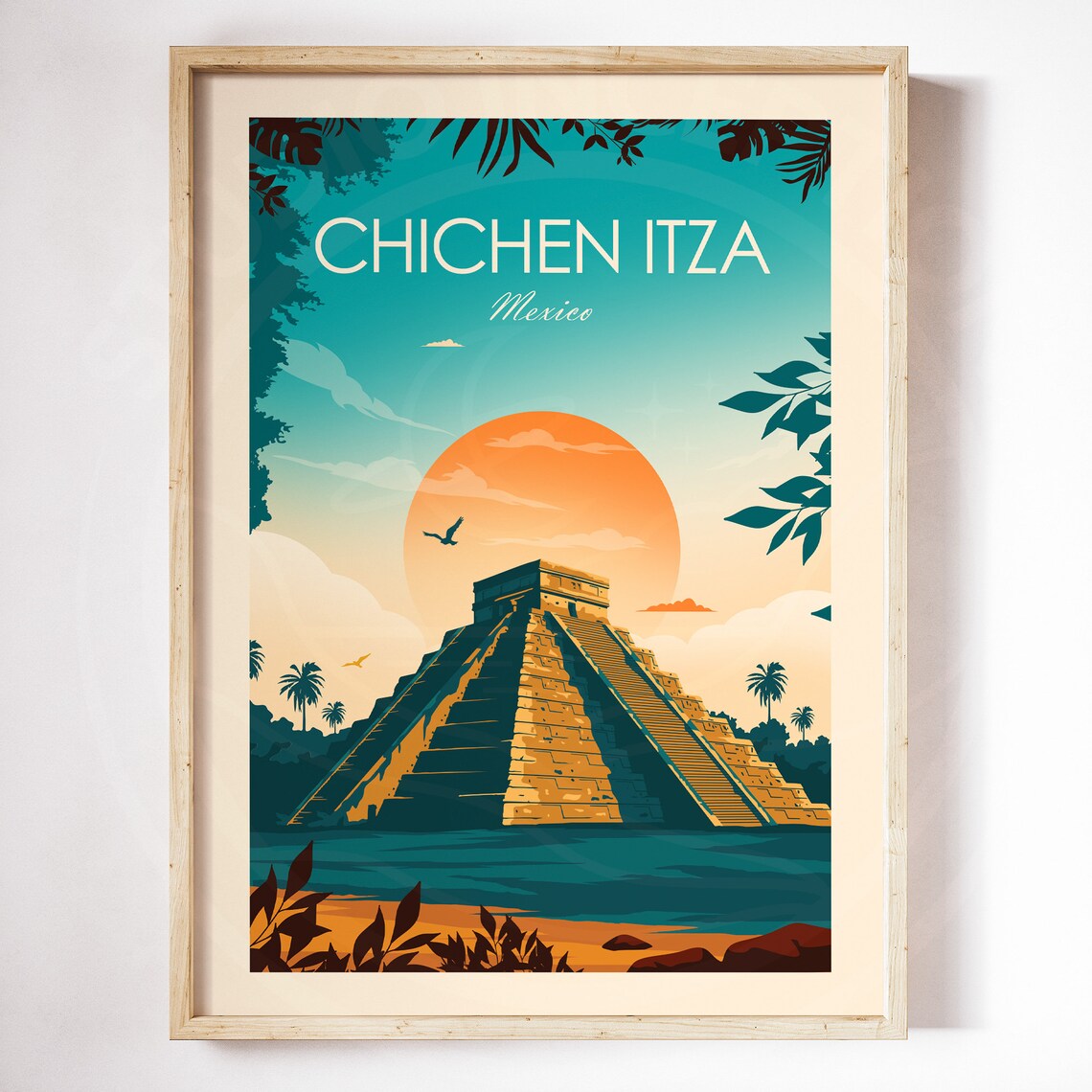 Chichen Itza Mexico Travel Poster, Yucatan Landmark - Image 2