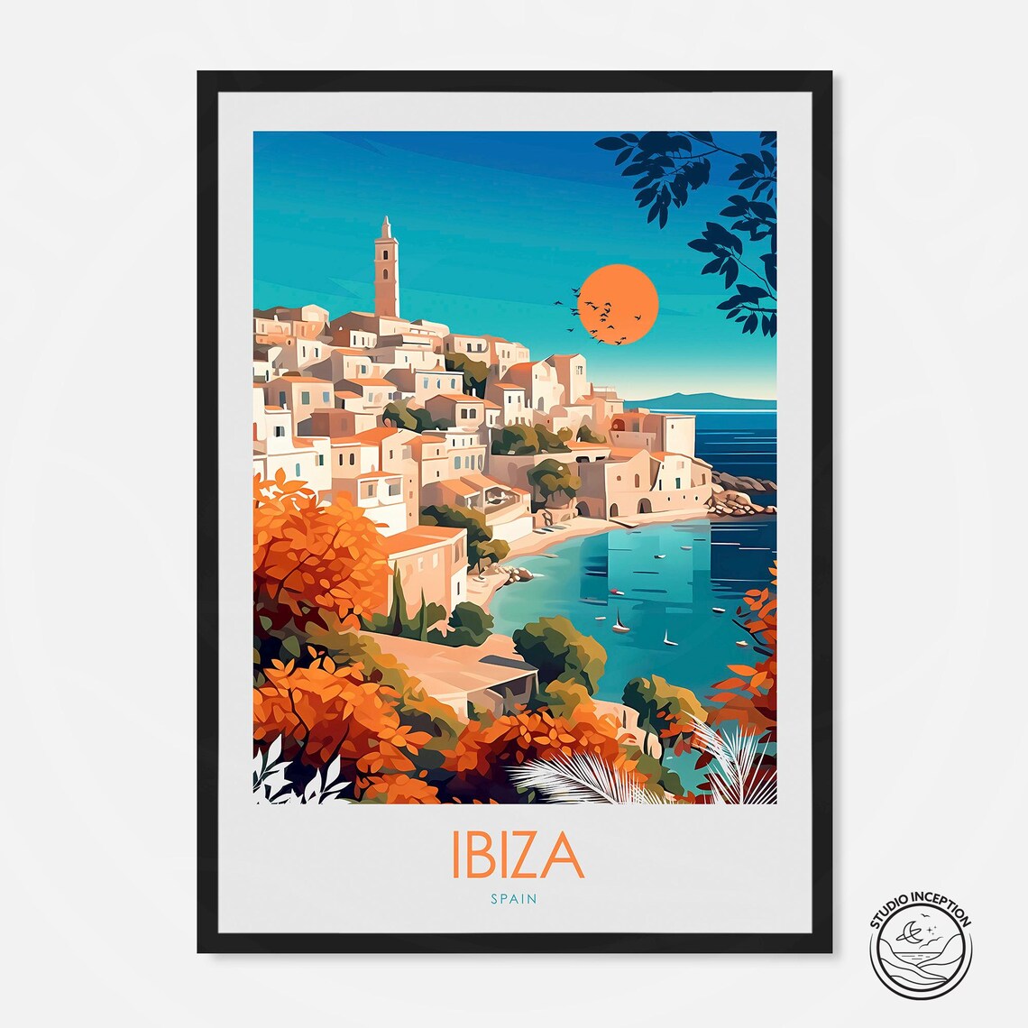 Ibiza Spain Travel Poster, Travel Gift Home Decor