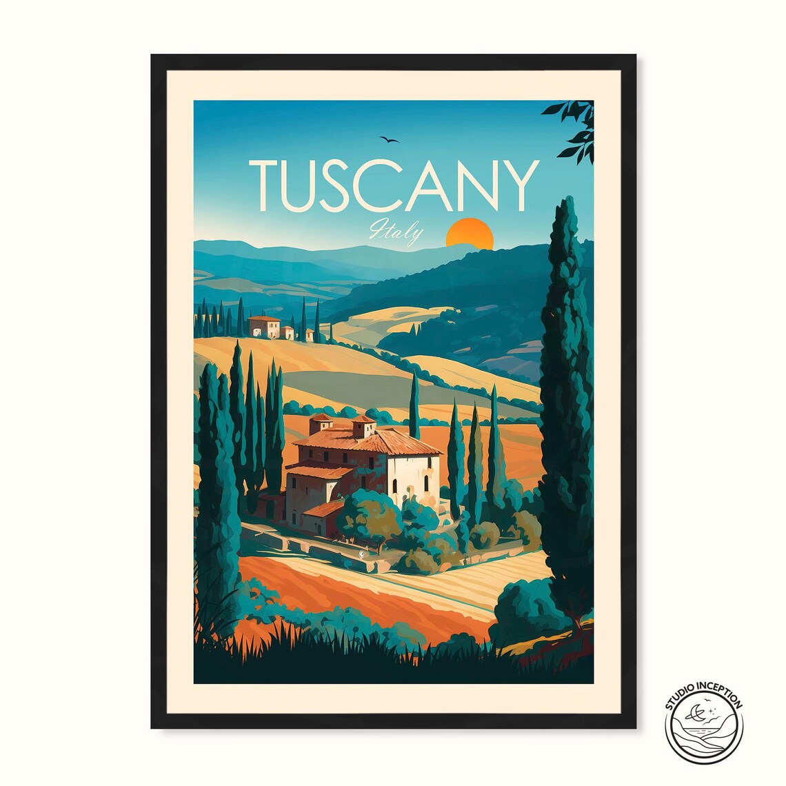 Tuscany Travel Poster, Italy Travel Poster Print
