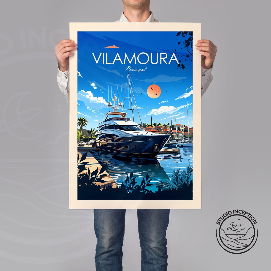 Vilamoura Portugal Marina Yacht Algarve Coast Harbor Travel Poster - Image 2