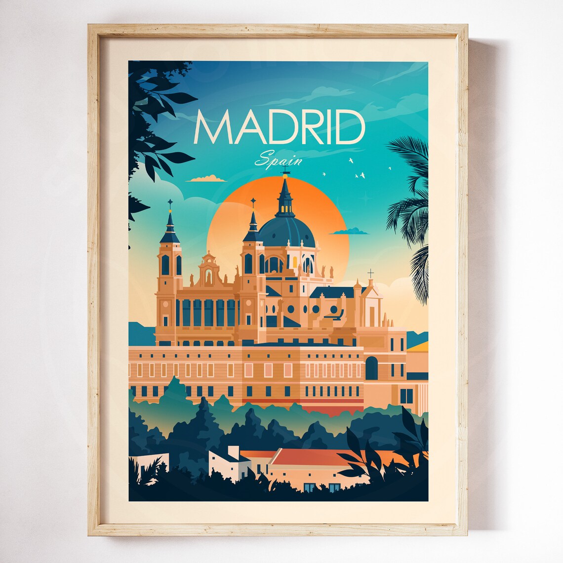 Madrid Spain Travel Poster, Spain Wall Art
