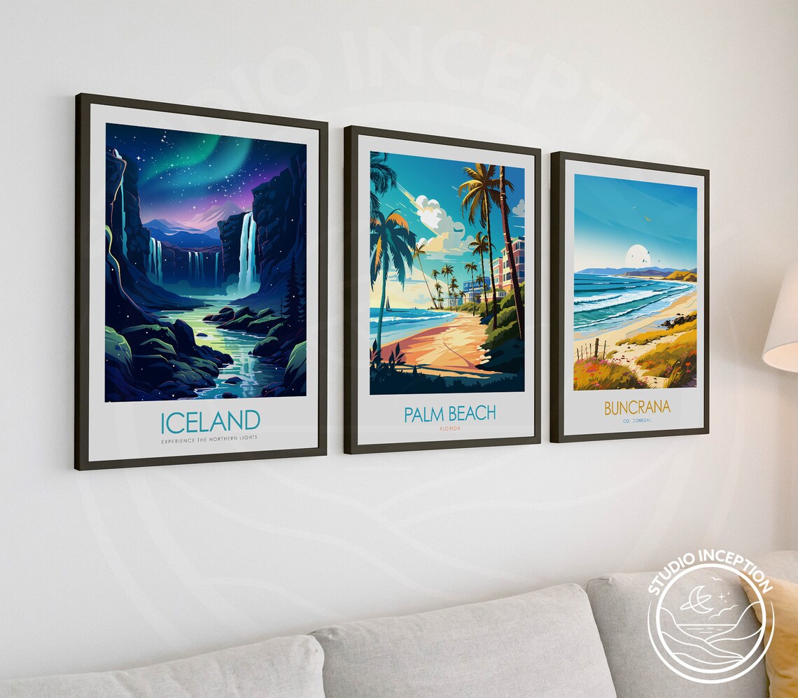 Aurora Borealis Iceland Travel Poster, Reykjavik - Image 2