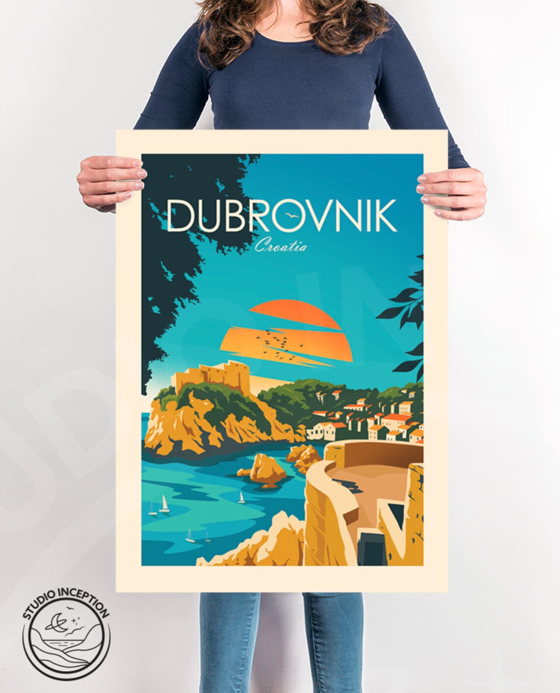 Dubrovnik Croatia Travel Poster, Europe Travel Print - Image 2