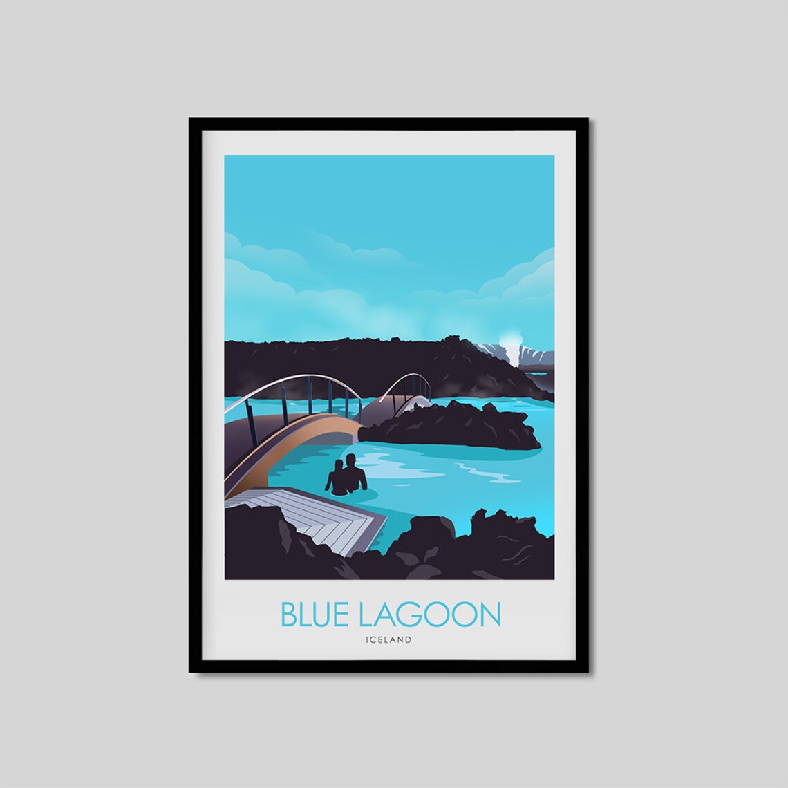 Iceland Travel Print, Blue Lagoon Romantic Poster - Image 2