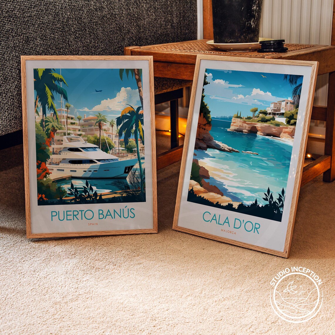 Puerto Banus Spain Marina Yacht Palms Minimal Style Travel Poster - Image 3