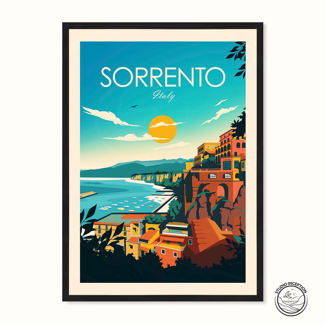 Sorrento Italy Travel Poster, Amalfi Coast Art Print