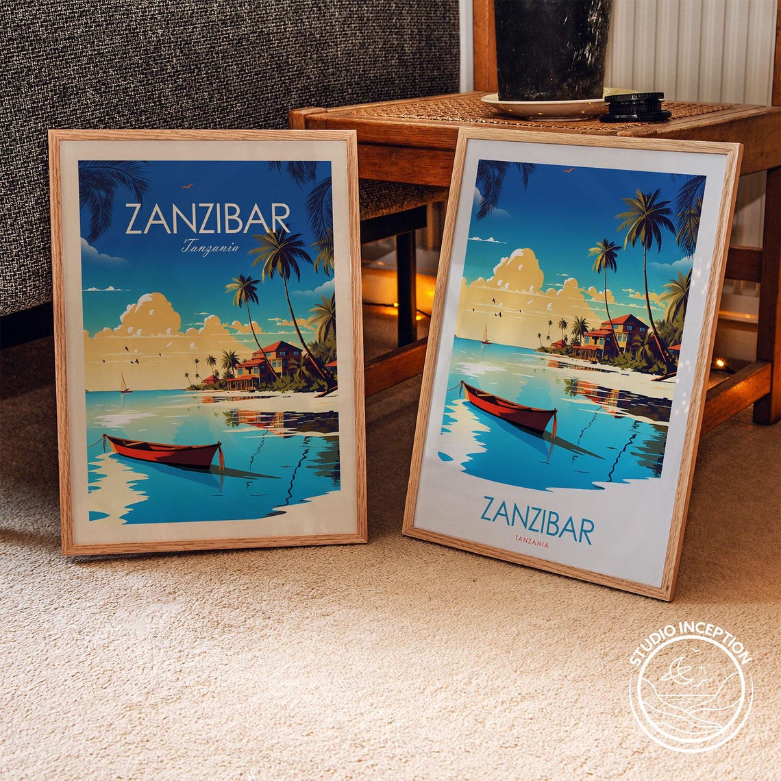 Zanzibar Art Print Tanzania Travel Art Africa Wall Art Zanzibar Painting Custom Travel Art Framed Travel Prints African Travel Gift - Image 3